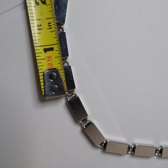 Vintage Trifari Rectangular Metal Link Necklace 24 Inches - Picture 12 of 12